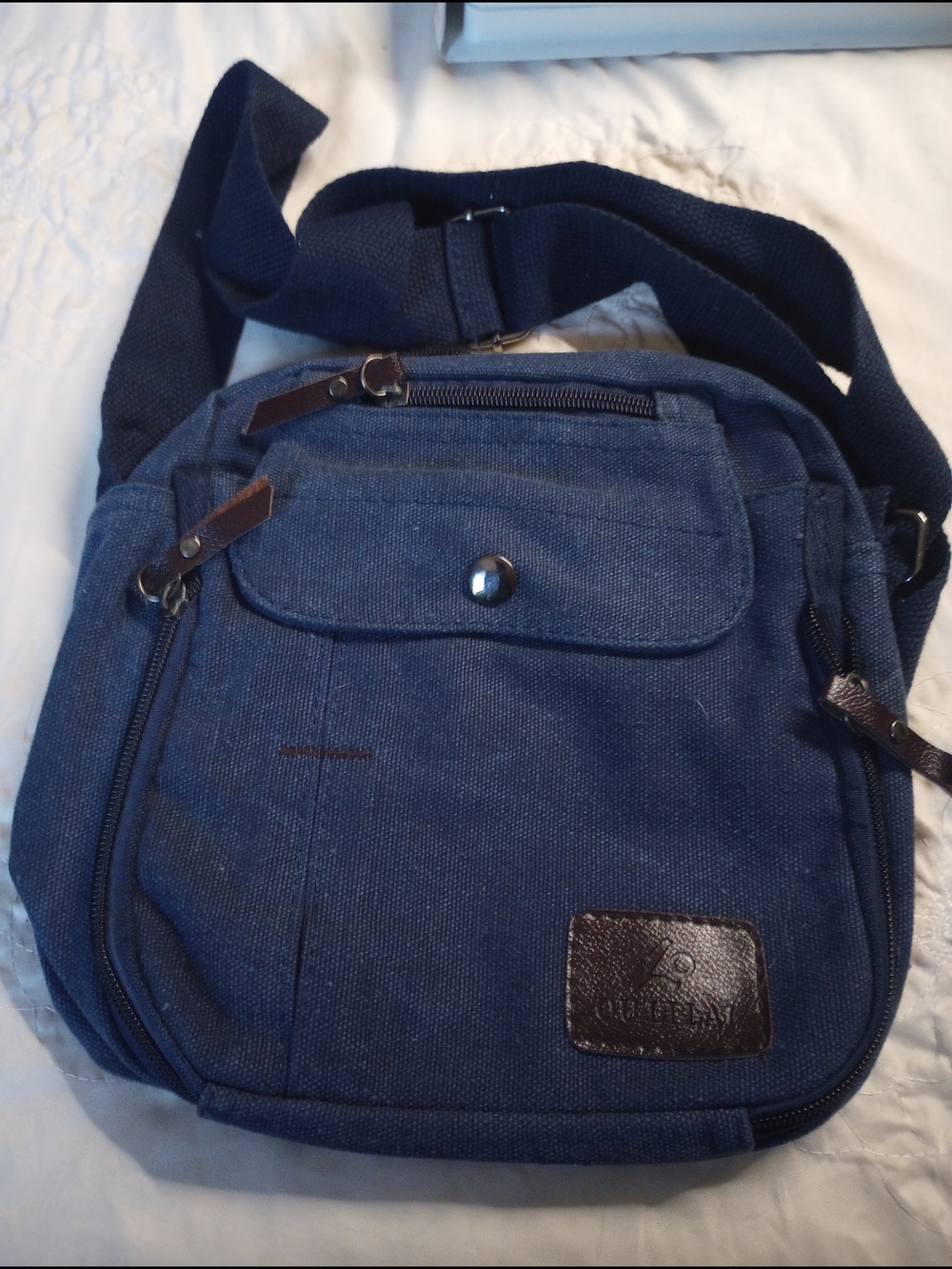 Oulilai Navy Valencia Crossbody Shoulder Bag - Casual Everyday Carry